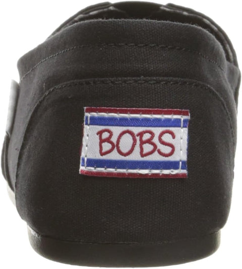 Skechers Women's Bobs Plush-Peace & Love Ballet Flat, Black, 8.5
