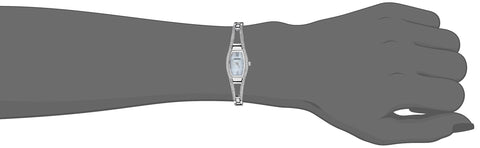 Armitron Women's 75/3531MPSV Genuine Crystal Accented Silver-Tone Bangle Watch Armitron