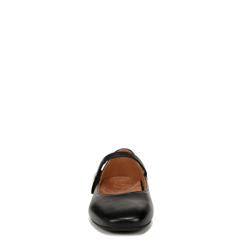 Vionic Women's Alameda Mary Jane Flat, Black Leather, 8.5