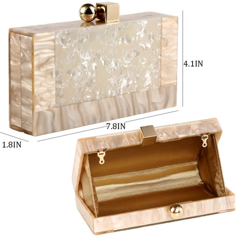 Menurra Women Acrylic Evening Clutch bag Glitter Marble Purse Handbag for Wedding Cocktail Party Prom Menurra