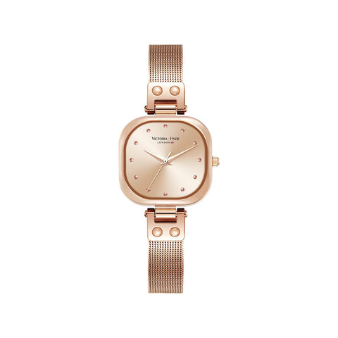 VICTORIA HYDE Dainty Women's Watch, Rectangle Watches for Women, Elegant Women's Wrist Watch, Ladies Watch with Stainless Steel Bracelet or Leather Band-Gold VICTORIA HYDE