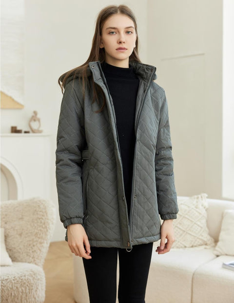 LQHHYLYX Womens Fashion Hooded Thickened Fleece Winter Soft Long Warm Jacket(Medium,Gray) LQHHYLYX