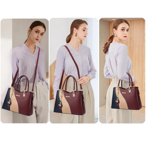 DAINAOTM Purses and Handbags for Women Tote PU Leather Ladies Satchel Top Handle Crossbody Shoulder Bag