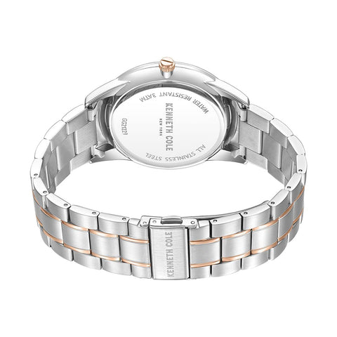 Kenneth Cole Men's Watch - Luxury Watch for Men, Stainless Steel Watch, Quartz, Water-Resistant, Sleek Design TT Silver/Gold Rose Analog Watch Kenneth Cole New York