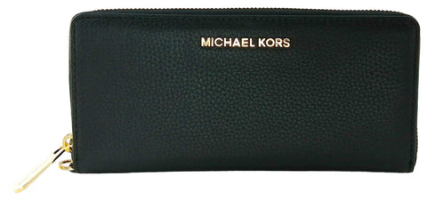 Michael Kors Women's Continental, Black/Gold, Large Sized Purse Wallet Michael Kors
