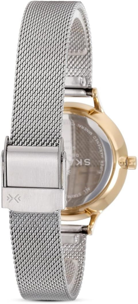 Skagen Women's Anita Lille Three-Hand Silver and Gold Two-Tone Stainless Steel Mesh Band Watch (Model: SKW2340) Skagen