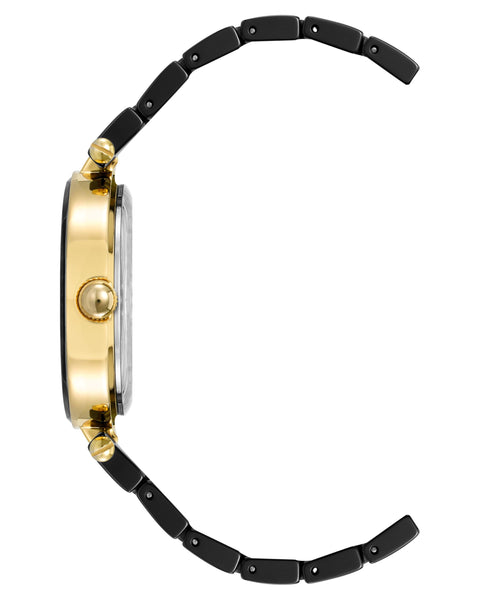 Anne Klein Women's AK/1018BKBK Black Ceramic Bracelet Watch with Diamond Accent