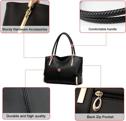 FOXLOVER Large Capacity Tote Handbags for Women, Women's Top-handle Bags Fashion Shoulder Bags Purses Minimalist design FOXLOVER