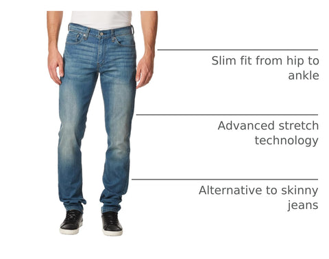 Levi's Men's 511 Slim Fit Jeans, Throttle-Stretch, 38W x 32L