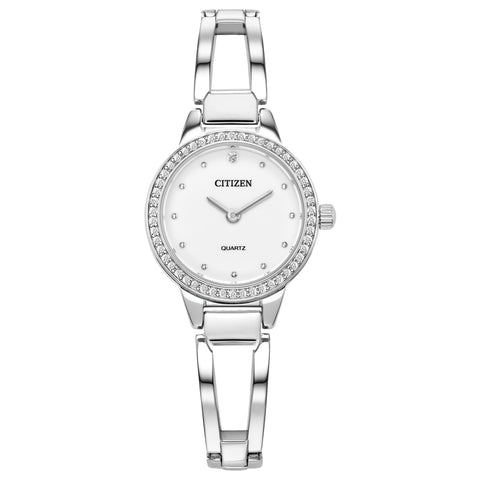Citizen Quartz Women's Watch, White Dial, Stainless Steel, Classic, Silver-Tone Citizen