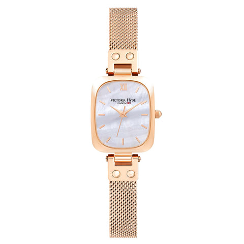 VICTORIA HYDE Dainty Women's Wrist Watch, Rectangle Watches for Women, Womens Watch with Stainless Steel Bracelet or Leather Band (Gold) VICTORIA HYDE