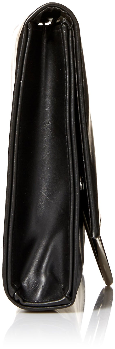 Jessica McClintock womens Nora Solid Large Envelope Clutch with Ring Closure, Black, One Size US Jessica McClintock