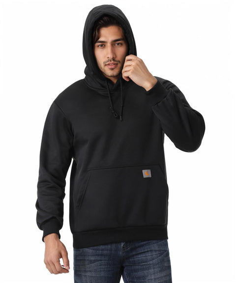 TUAOVA Men's Relaxed Fit Fleece-Lined Pullover Hooded Sweatshirt Comfortable and Soft(Black,L)