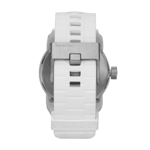 Diesel Men's 52mm Double Down Quartz Silicone Three-Hand Watch, Color: White (Model: DZ1436) Diesel