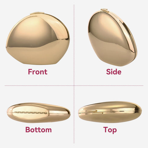 YYW Evening Clutch Purse for Women Metal Reflective Shoulder Bag Unique Handbag for Wedding Party Prom (Gold) YYW