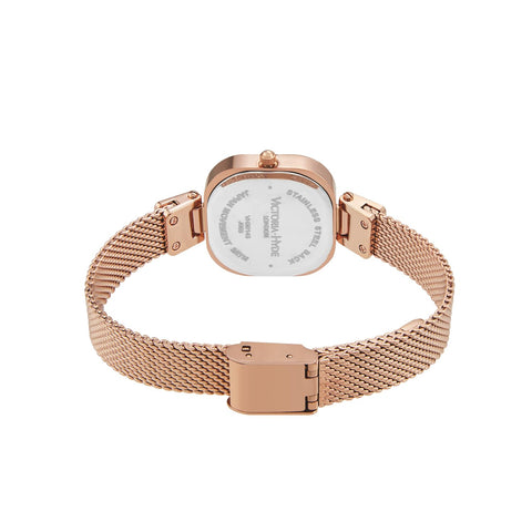 VICTORIA HYDE Dainty Women's Watch, Rectangle Watches for Women, Elegant Women's Wrist Watch, Ladies Watch with Stainless Steel Bracelet or Leather Band-Gold VICTORIA HYDE