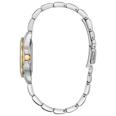 Citizen Women's Eco-Drive Dress Classic Crystal Watch in Two-tone Stainless Steel, Silver Dial, 28mm (Model: EW1908-59A) Citizen