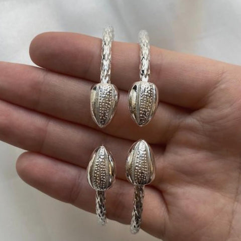 Better Jewelry Large Pointy Bulb End .925 Sterling Silver West Indian Bangles (PAIR) Better Jewelry
