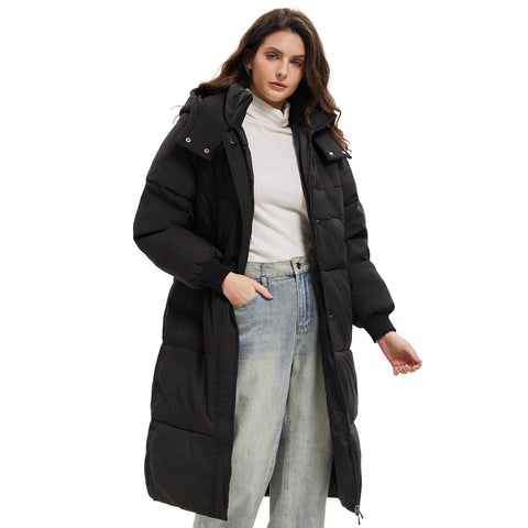 PUFFIT Long Puffer Jacket for Women,2024 Thickened Winter Coat Hooded with Deep Pockets, Ladies Warm Winter Jacket PUFFIT