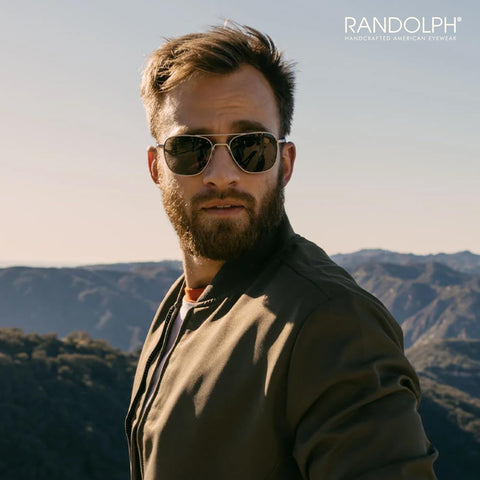 Randolph Eyewear Aviator Sunglasses for Men and Women – Classic Aviator Glasses with Polarized Lenses and Matte Chrome Frame, UV Protection Sunglasses Made to Last a Lifetime (Agx Green)