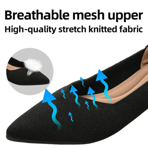 Semwiss Women's Ballet Flats Comfortable Casual Dressy Shoes,Work Flats Office Shoes Pointed Toe Leopard Flats Black Size 9