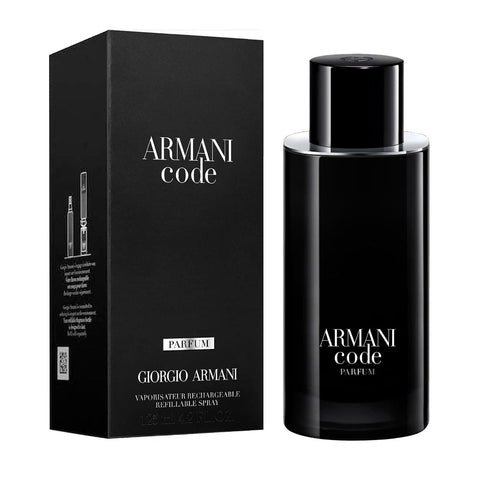 Armani Beauty – Code – Parfum – Cologne for Men – Fresh & Aromatic Men’s Fragrance – Bergamot, Clary Sage, Tonka Bean Notes - 4.2 Fl Oz Armani Beauty