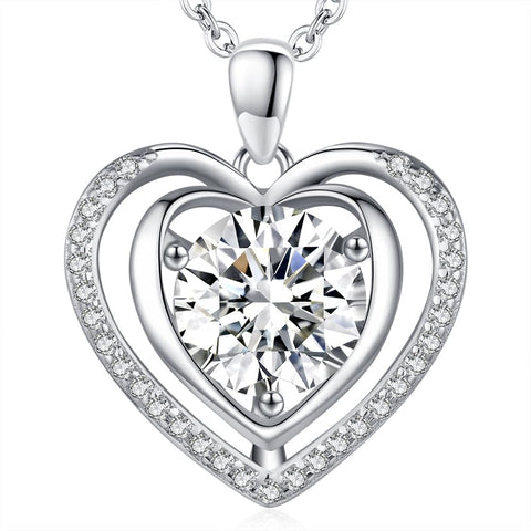 Diamond 'I LOVE YOU' Heart Pendant Necklace for Wife 1-3Ct Anniversary Romantic Birthday Gift for Wife ,Jewelry for Wife Her Women Girlfriend Wedding Anniversary Christmas Valentine's Day Mother's Day Engagements Gifts Hoaritik