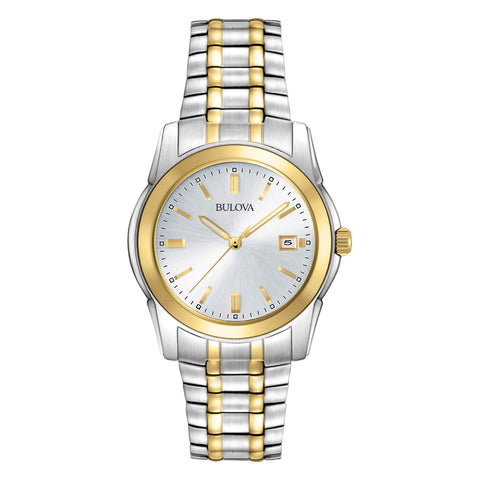 Bulova Men's Classic Two-Tone Stainless Steel 3-Hand Date Quartz Watch, 38mm Style: 98H18 Bulova