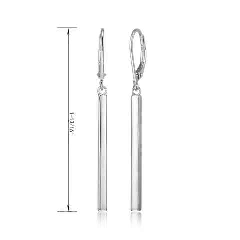 Amazon Essentials Sterling Silver Vertical Bar Dangle Earrings (previously Amazon Collection) Amazon Essentials