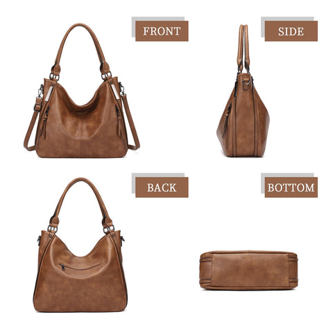 Large Purses for Women Shoulder Handbags Hobo Bags for Women (Brown) KL928