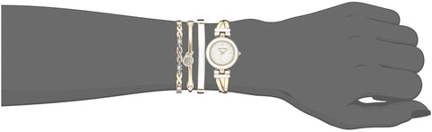 Anne Klein Women's Bangle Watch and Premium Crystal Accented Bracelet Set Anne Klein