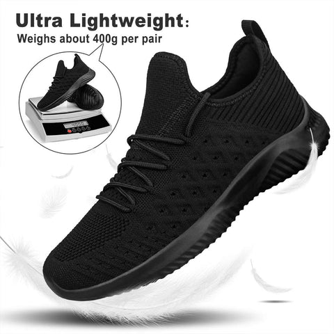 Feethit Mens Slip On Walking Shoes Lightweight Breathable Non Slip Running Shoes Comfortable Fashion Sneakers for Men Black Size 11