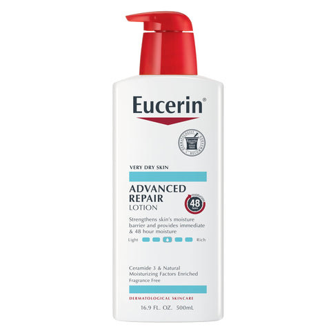 Eucerin Advanced Repair Body Lotion for Very Dry Skin, Unscented Lotion Formulated with Ceramides, 16.9 Fl Oz Bottle Eucerin