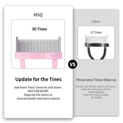 Eyelash Comb Separator MSQ Eyelash Mascara Brush and Comb Lash Separator With Comb Cover Arc Designed Cosmetic Brushes Tool Pink (1PCS) MSQ