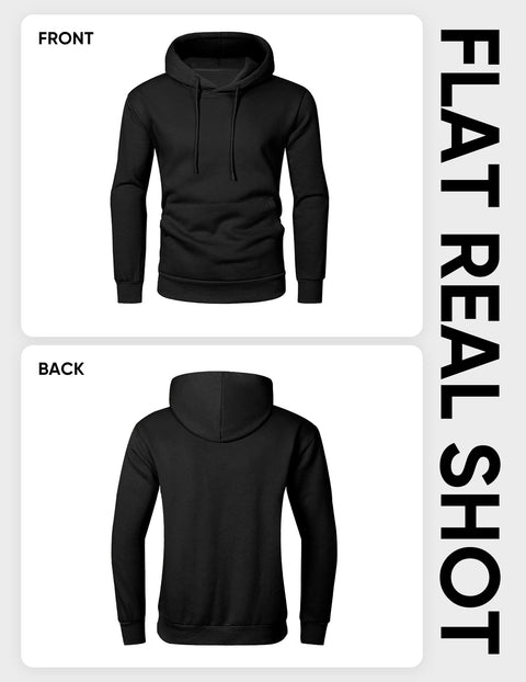 JMIERR Mens Cotton Fashion Hoodies & Sweatshirts Drawstring Long Sleeve Front Collar Hooded Pullovers with Pockets for Men Loose Fit Casua Fall Winter Shirt Tops Sweater, US46(XL), Black