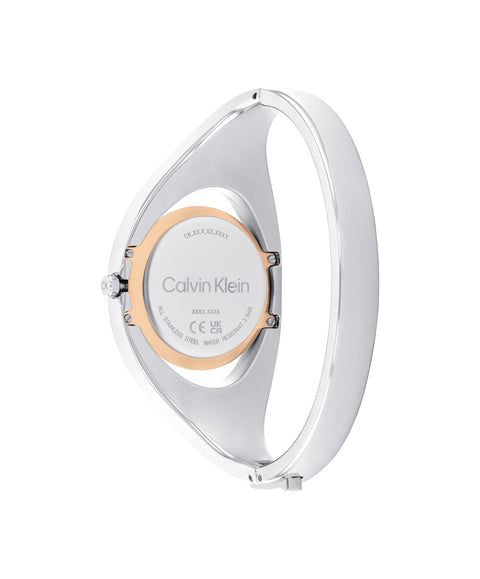 Calvin Klein Women's CK Elation Wristwatch, 2 Hand, Two Tone, Minimalistic Bangle Style, (Model:25200393) Calvin Klein