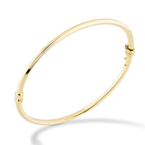Miabella 18K Gold Over Sterling Silver Italian Oval Hinged Bangle Bracelet for Women Girls, 6.75 to 8 Inch, 925 Made in Italy (Medium - 7.5 Inches) Miabella