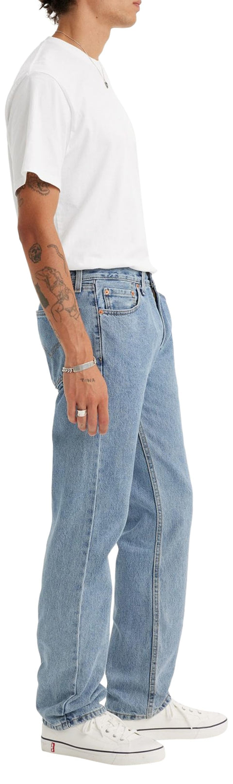 Levi's Men's 505 Regular Fit Jeans (Also Available in Big & Tall), Light Stonewash, 34W x 32L