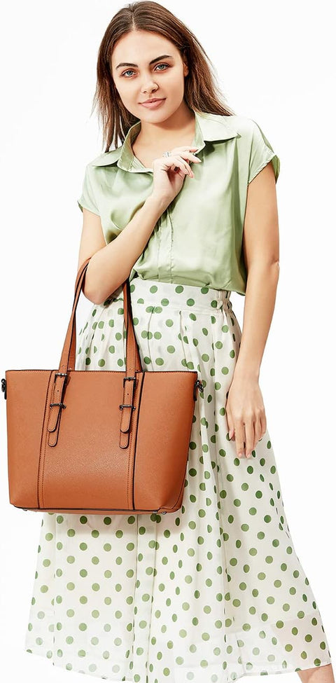 DMICXEL Women Purses and Handbags Tote Shoulder Bag Top Handle Satchel Bags for Ladies, Brown, One Size DMICXEL