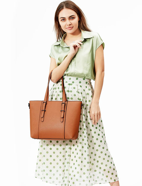 DMICXEL Women Purses and Handbags Tote Shoulder Bag Top Handle Satchel Bags for Ladies, Brown, One Size DMICXEL