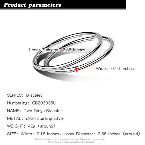 H&Beautimer Solid 925 Sterling Silver Italian Handmade Minimalist 4MM Bracelet for Women's Charm Jewelry 60-65MM Bangle 1/2/3 Set Birthday Gift (2set, 60MM) H&Beautimer