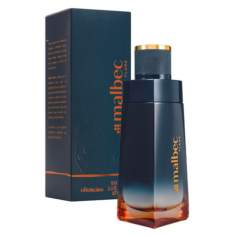 Malbec Flame Eau De Toilette by O Boticário, Cologne For Men, French Oak Barrel-Aged Red Wine & Woody Nerello Grape Scent, 3.4 Ounce Malbec