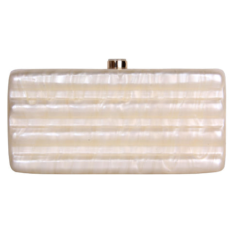 NUSTTAL Women Acrylic Clutch Purse Marbled Evening Shoulder Bag for Wedding Cocktail Party Prom (Ivory) NUSTTAL