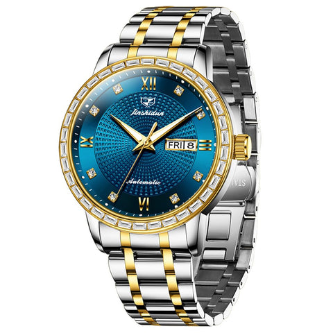 OLEVS Automatic Men's Watch Self-Winding Silver Gold Mechanical Business Luxury Formal Watch Stainless Steel Waterproof Luminous Date OLEVS