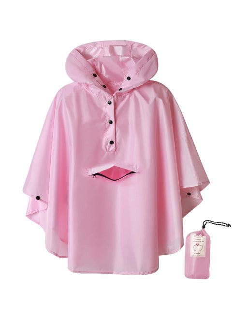 SaphiRose Lightweight Kids Rain Poncho Jacket Waterproof Outwear Rain Coat Pink Small