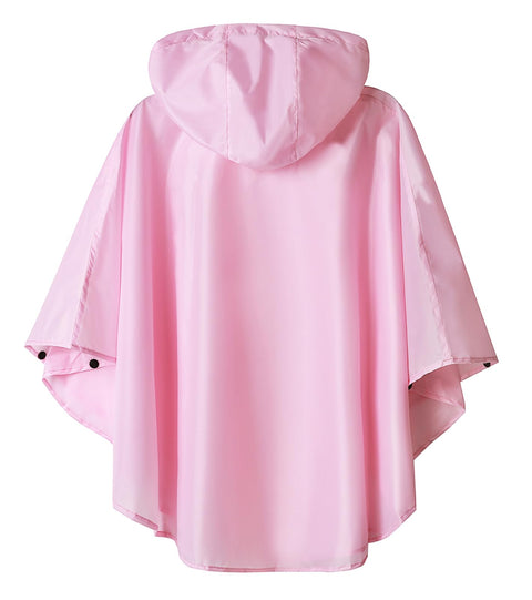 SaphiRose Lightweight Kids Rain Poncho Jacket Waterproof Outwear Rain Coat Pink Small