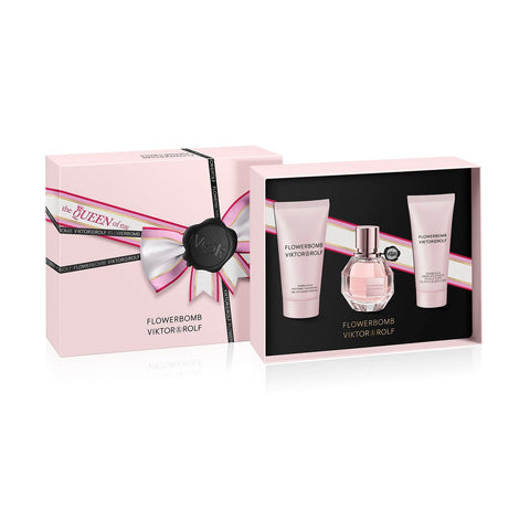 Viktor&Rolf - Flowerbomb Eau de Parfum - Women's Perfume Routine Gift Set - Floral & Woody - Travel Sized Perfume, 1 Fl Oz, Body Cream, 1.4 Fl Oz & Body Lotion, 1.7 Fl Oz Viktor&Rolf