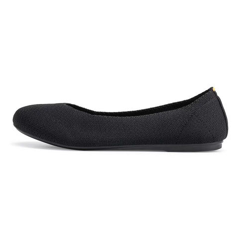 Frank Mully Women's Knit Ballet Flat Round Toe Flat Shoes Slip On Classic Low Wedge Ballerina Shoes Black, 9