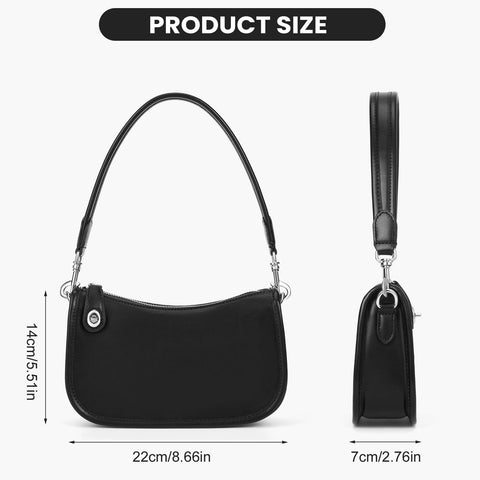 jingyuKJ Shoulder Bag Purses for Women - Small Handbags PU Leather Shoulder Purse Trendy Designer Underarm Bags (Black)