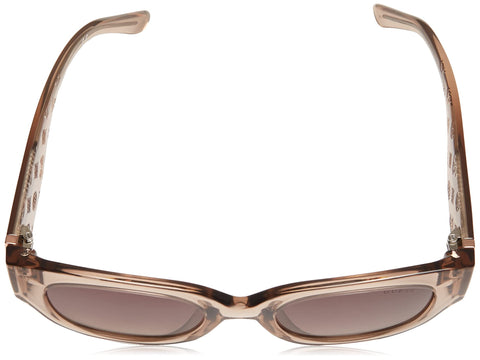 GUESS Women's Trendy Peony Pattern Accent Butterfly Sunglasses, Shiny Beige/Gradient Brown, 50mm GUESS